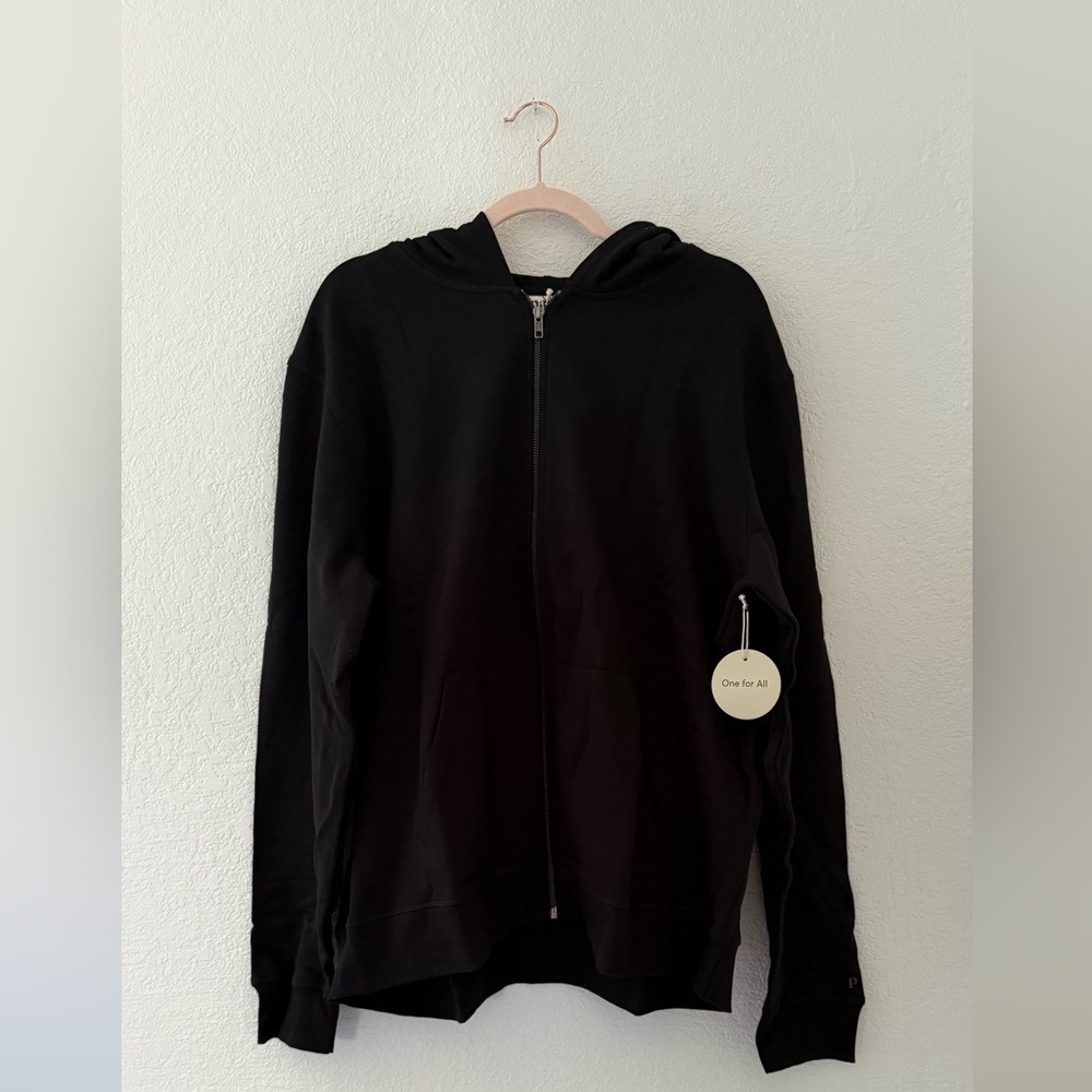 NEW XL Pact Organic Unisex Black‎ One For All Full Zip Hoodie Organic Cotton